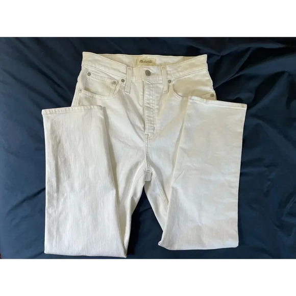 Madewell Classic Straight‎ Jeans White Denim Size 27 Stretch Pockets Comfort - Picture 9 of 9